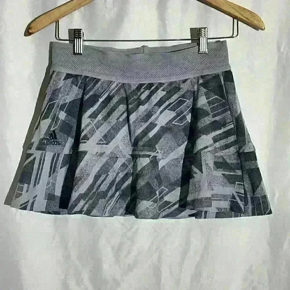 Adidas match heat ready game set skirt women’s medium tennis Pickleball‎ gray